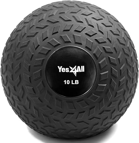 Yes4All Slam Balls, 10-40lb Weighted Ball Weight, Durable PVC Sand Filled Workout Dynamic Slam Ball for Core Strengthen Negro -,Azul,Dinámico,Bestia