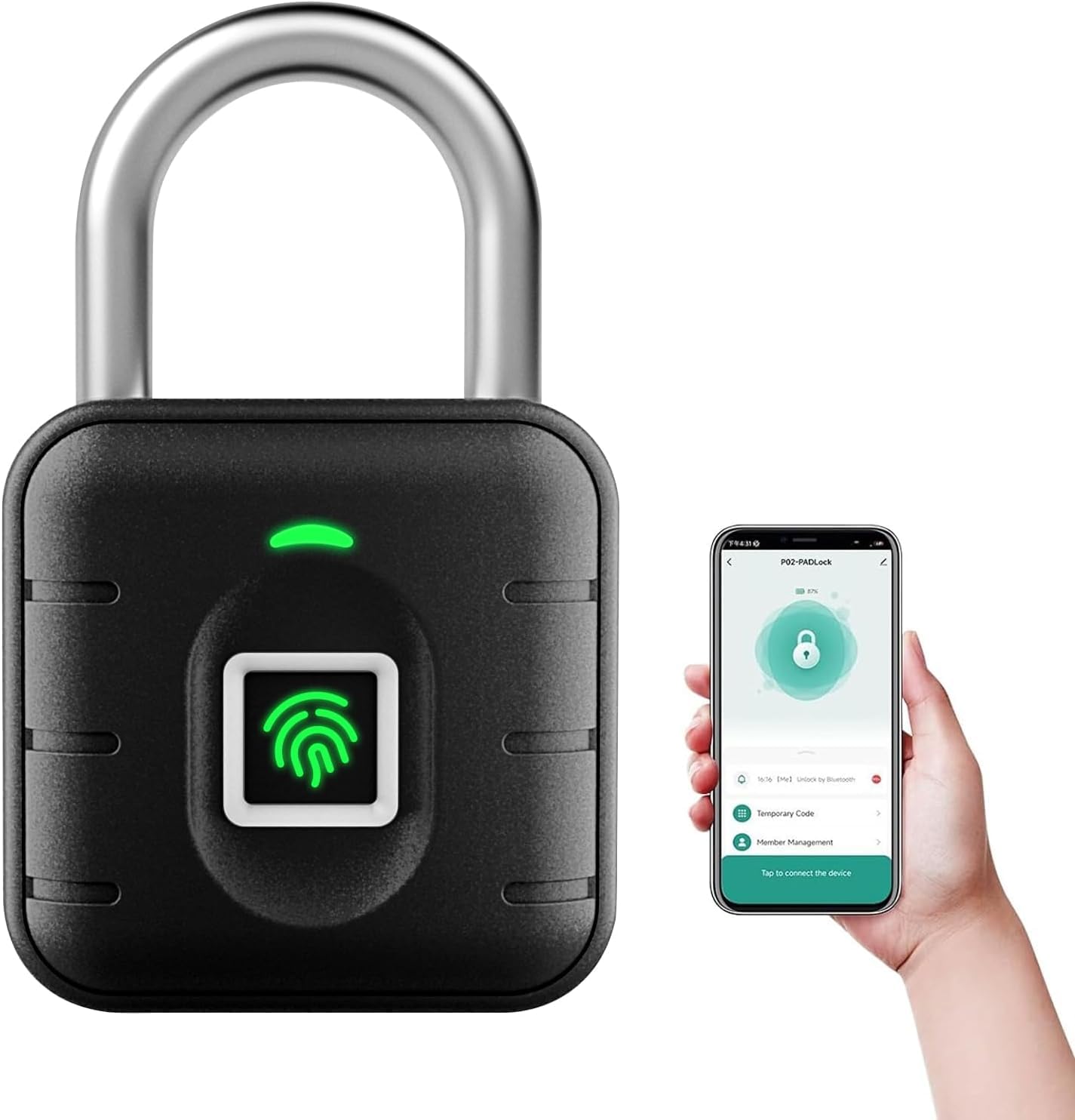 Biometric Fingerprint Padlock Keyless Thumbprint Lock, Ip56 Waterproof Keyless Retention 0.5 Sec Unlock for Travel, Handbag, Luggage, Lockers (Black) (B0DDH8THMX) Amazon Price History, Amazon Price Tracker
