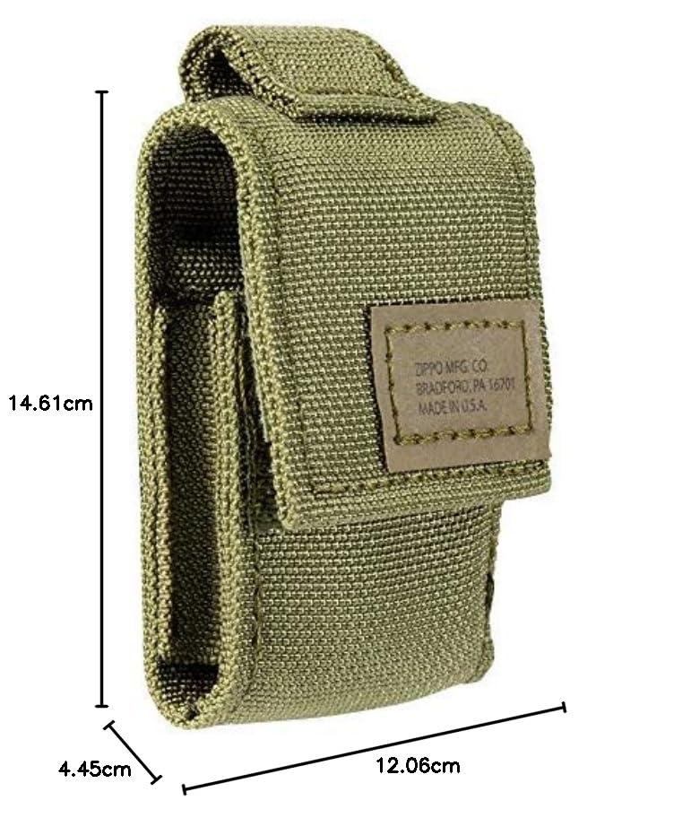 Zippo Black Crackle kit de regalo con encendedor a prueba de viento y funda verde 7