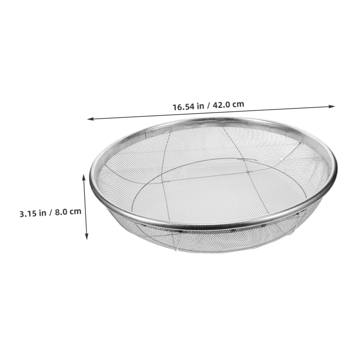 YARNOW Edelstahl Gartensieb 42cm Rund Erdsieb mit 2mm Maschenweite Feinmaschig Bodensieb für Erde Kompost Sand Steine Kompostsieb Metall Durchwurfsieb Gartenzubehör zur Pflanzung