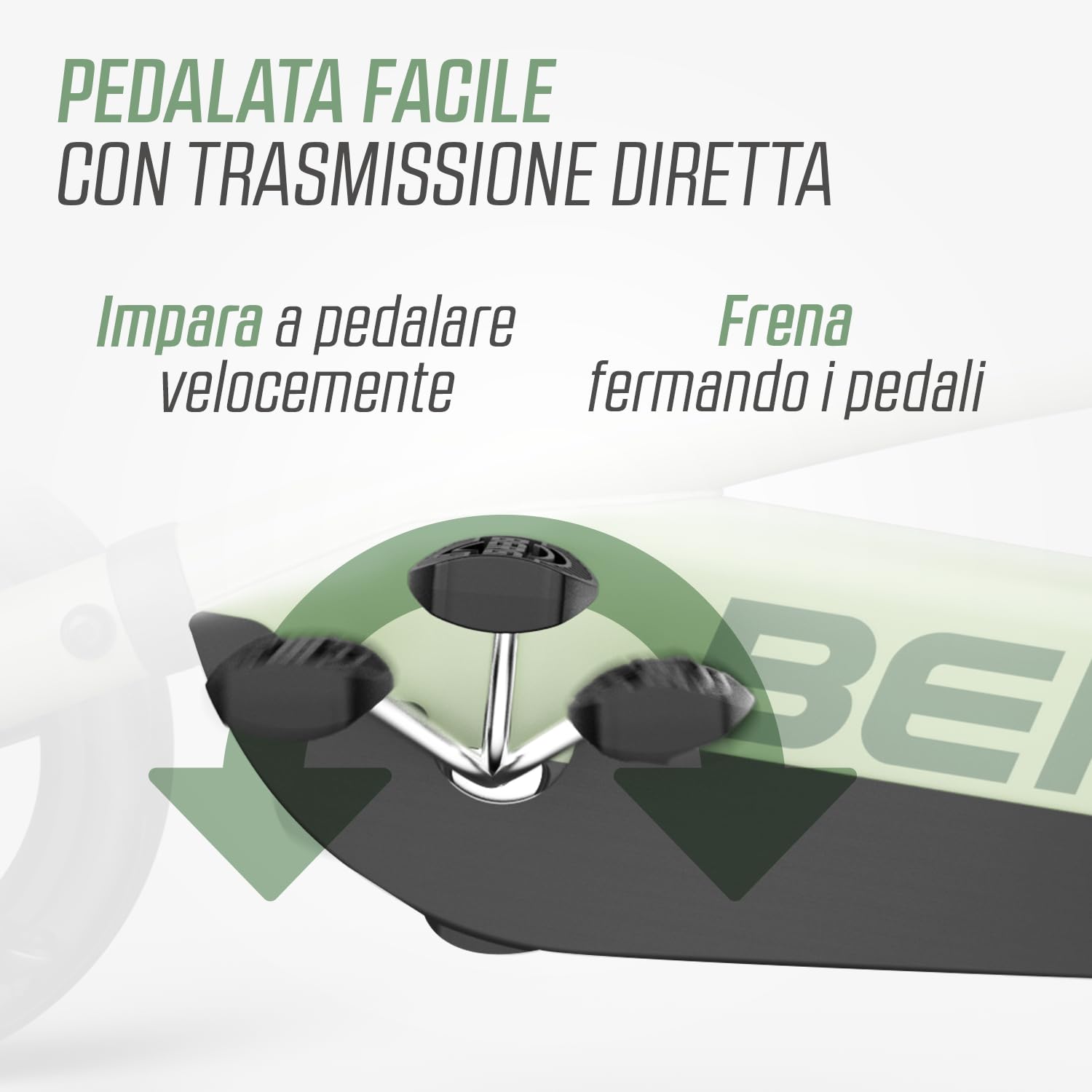 BERG Buzzy Verde Go-Kart a Pedali per Bambini 2-5 Anni | Macchinina Cavalcabile con 4 Ruote Stabili per Bambini | Sedile Regolabile e Certificato Sicurezza