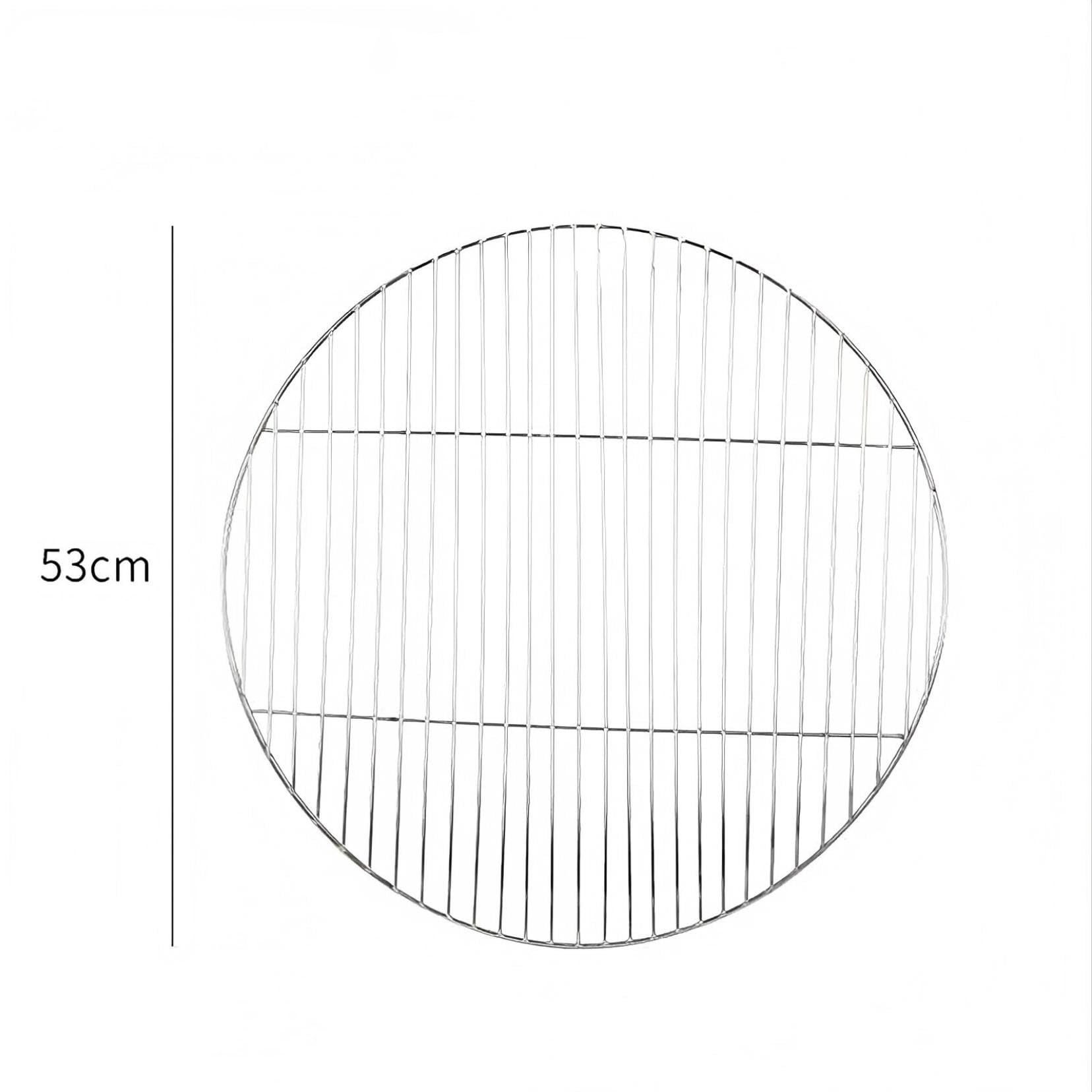Parrilla redonda de acero inoxidable de 53 cm, para barbacoa, camping, picnic, jardín, distribución uniforme del calor y fácil limpieza