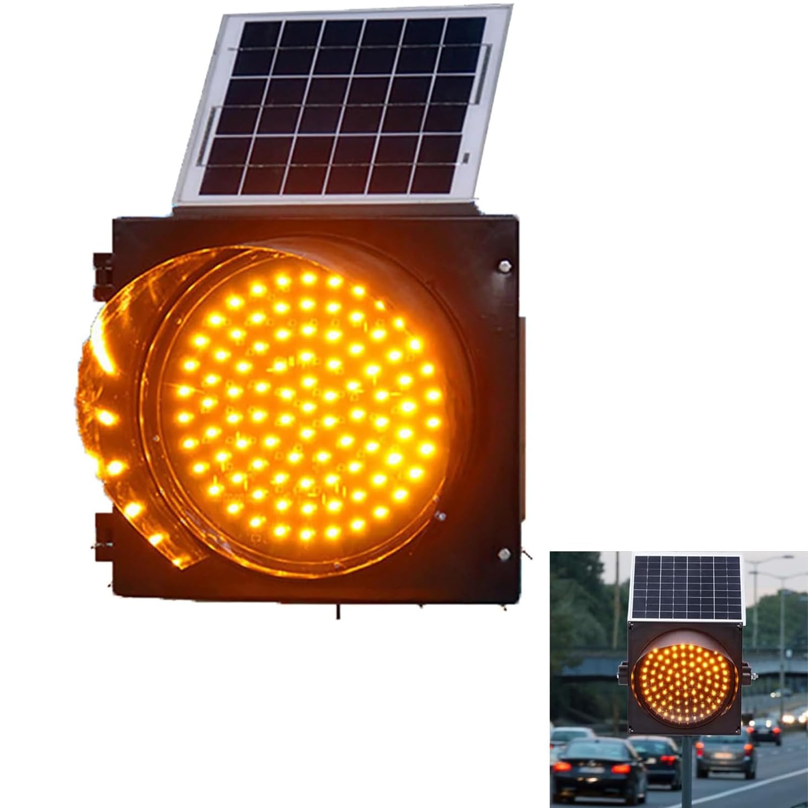 Señalización Vial: semáforo Solar, Luces Intermitentes Amarillas/Rojas de 30 cm para señales de Stop, baliza de Advertencia de tráfico LED Industrial, luz de Seguridad para Carreteras