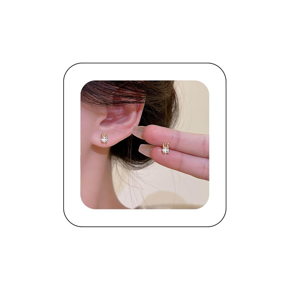 Amazon.com: Yheakne Boho Crystal Rabbit Ear Earrings Gold Cz