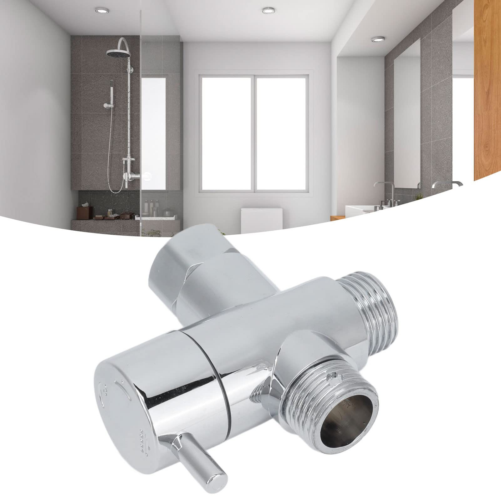UHUSE 3 Way Diverter Valve Diverter Valve Bath Valve 1/2 For Shower Head Hand Shower
