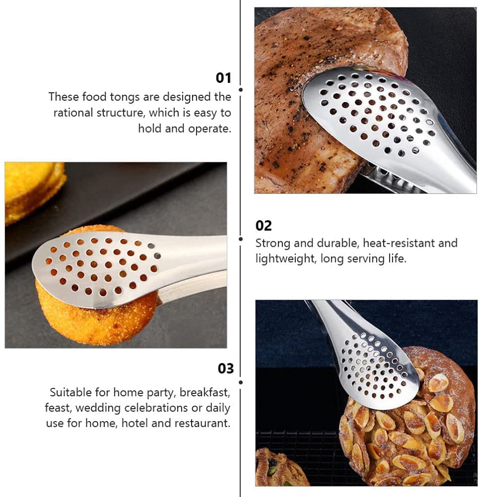 Pinzas para Ensalada de Acero Inoxidable, Pinzas para Hornear ensaladas, Pinzas para cocinar, Pinzas para Servir de Acero Inoxidable (4 Piezas)