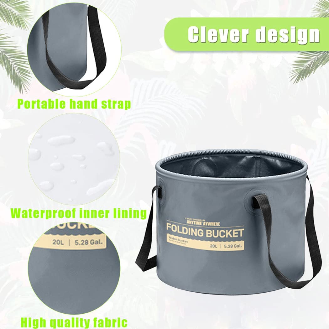 2 Piezas Bidón Agua Plegable 7.5L + 1 Piezas Balde 20L, Bolsa de Contenedor de Agua de Emergencia, Bolsa de Almacenamiento de Agua Portátil Plegable para Deportes,Montañero,Fiesta