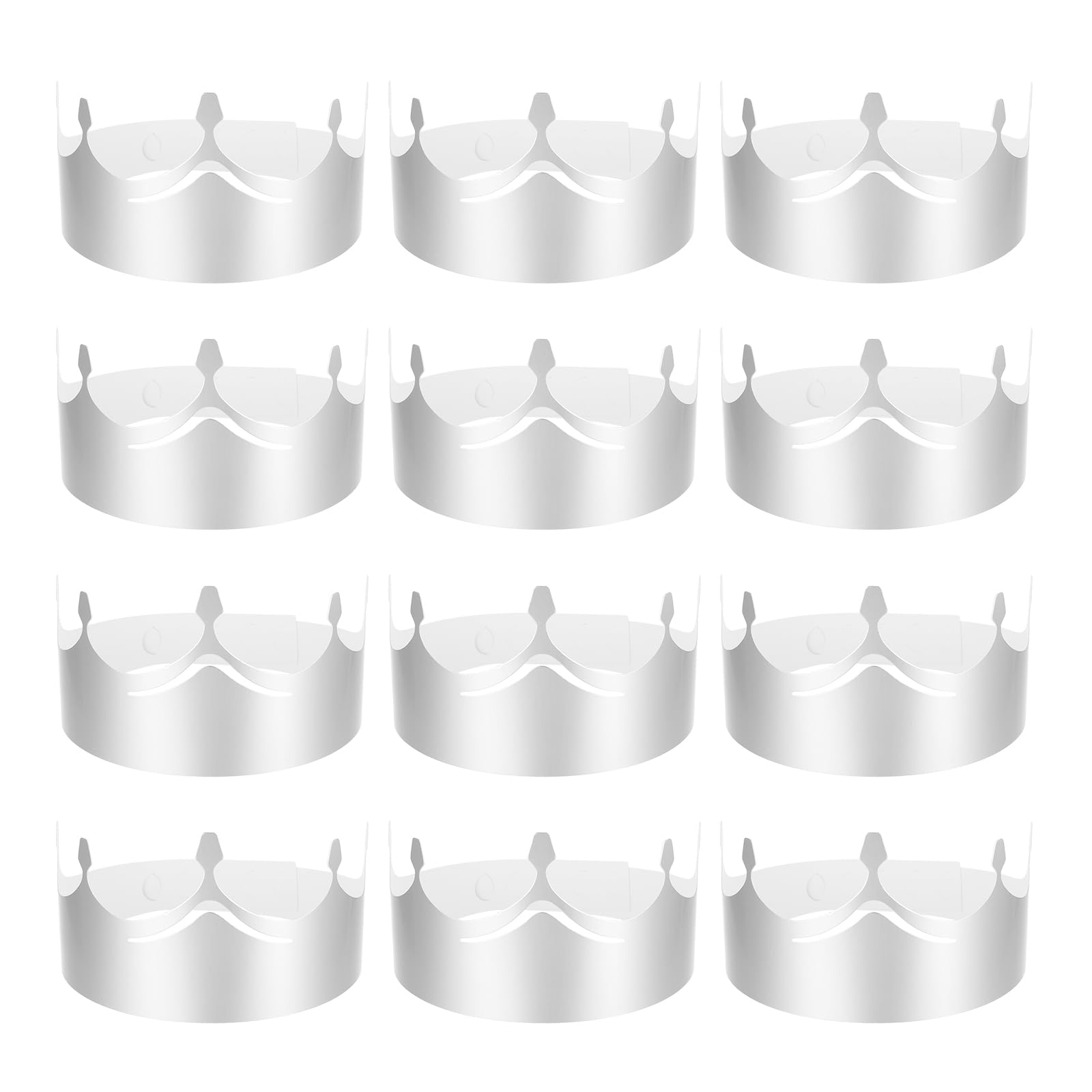 sourcing map 12 Pcs Paper Crowns Silver Foil Birthday Crowns Bulk Party Hats for Birthday Party Hats Decoration Crown Party Supplies,Arc Hollow Style