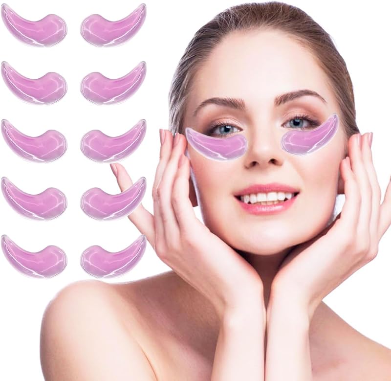 Máscara de gel reutilizável para os olhos coldchill, roxa, Pacote com 10
