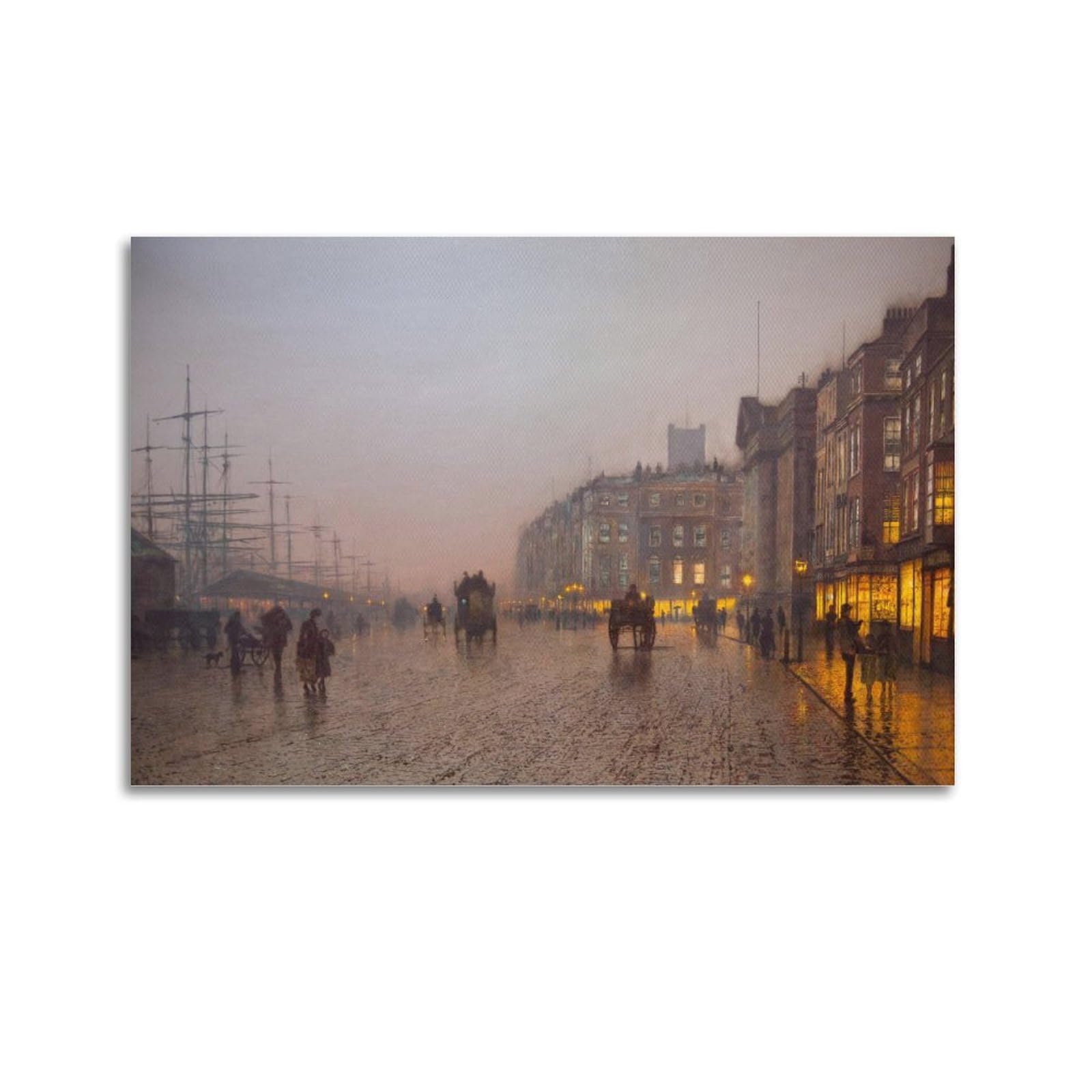 ADovz Liverpool from Wapping, 1885 Poster by John Atkinson Grimshaw Decorative Painting Canvas Wall Art Living Rooms Bedroom Painting 24x36inch(60x90cm)