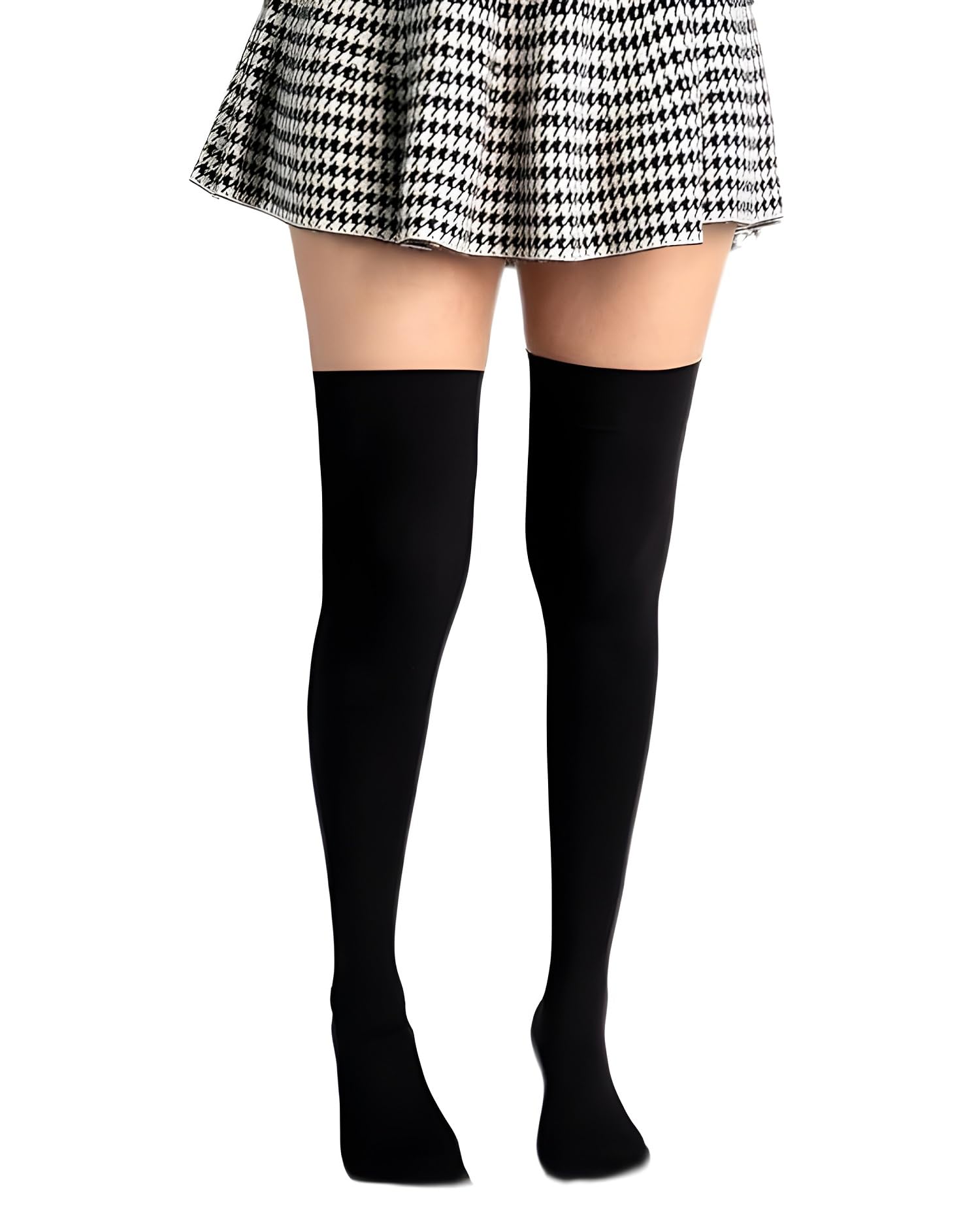Women's Socks Winter Vintage Soft Thick Knit Woolen Velvet Thigh High Length Long Socks for College (2-Pair)-image-14