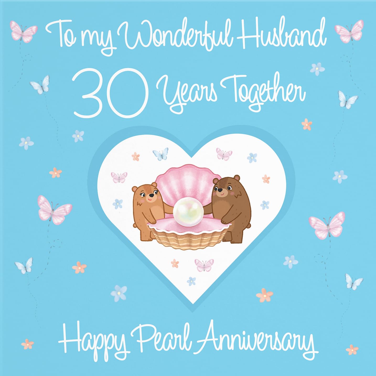 Hunts England, Husband 30th Anniversary Card, 30 Years, Pearl Anniversary, Romantic Meadows, Fun Card - Image 2