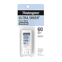 Vista 1 de Neutrogena Protector solar facial en barra ultra transparente SPF 60, cuidado de la piel sensible, sin desorden, protección solar de amplio