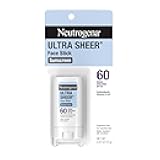 Ultra Sheer Face Sunscreen Stick SPF 60, Sensitive Skin Care, Mess-Free Broad Spectrum Sun Protection, Water Resistant Travel Size Sunscreen for Face, Oxybenzone-Free, .47 oz