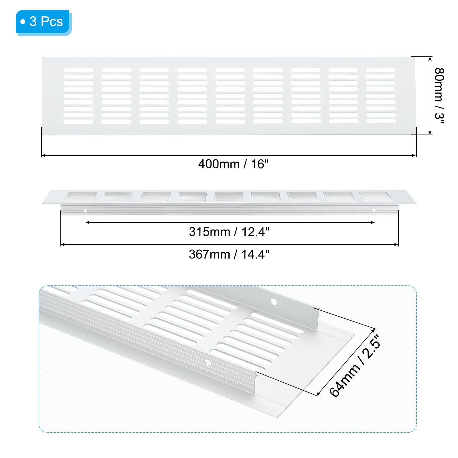 PATIKIL 16 x 3 Inch Door Air Vent Cover - Image 2