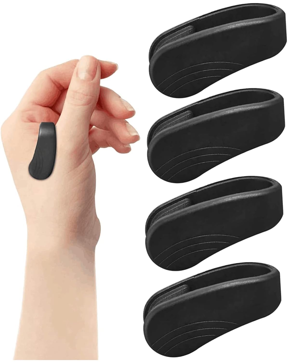 TOPSELLERS (Pack of 5) LI4 Acupressure Clip for Migraine, Headache, Arthritis and Sugar Control | Wearable Hand Massager for Stress, Tension Relief, Diabetes Support, Black
