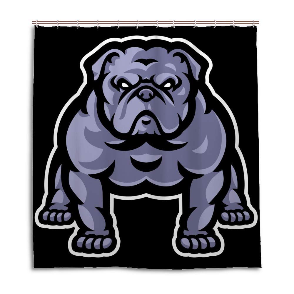 Rideau de douche en polyester de qualité supérieure avec motif bouledogue moderne