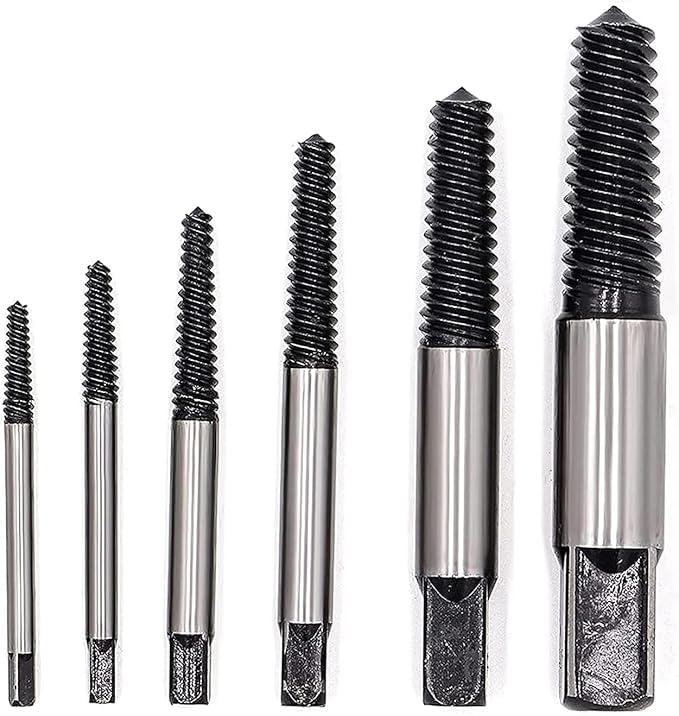 Bluedeal 6 Pcs Broken Bolt Extractor Kit, Pipe Screw Extractor Set, Damaged Bolt Water Pipe Remover Set for 1/8 to 1 inch Thread Broken Stud, Screw, Bolt Easy Back Out Pcs