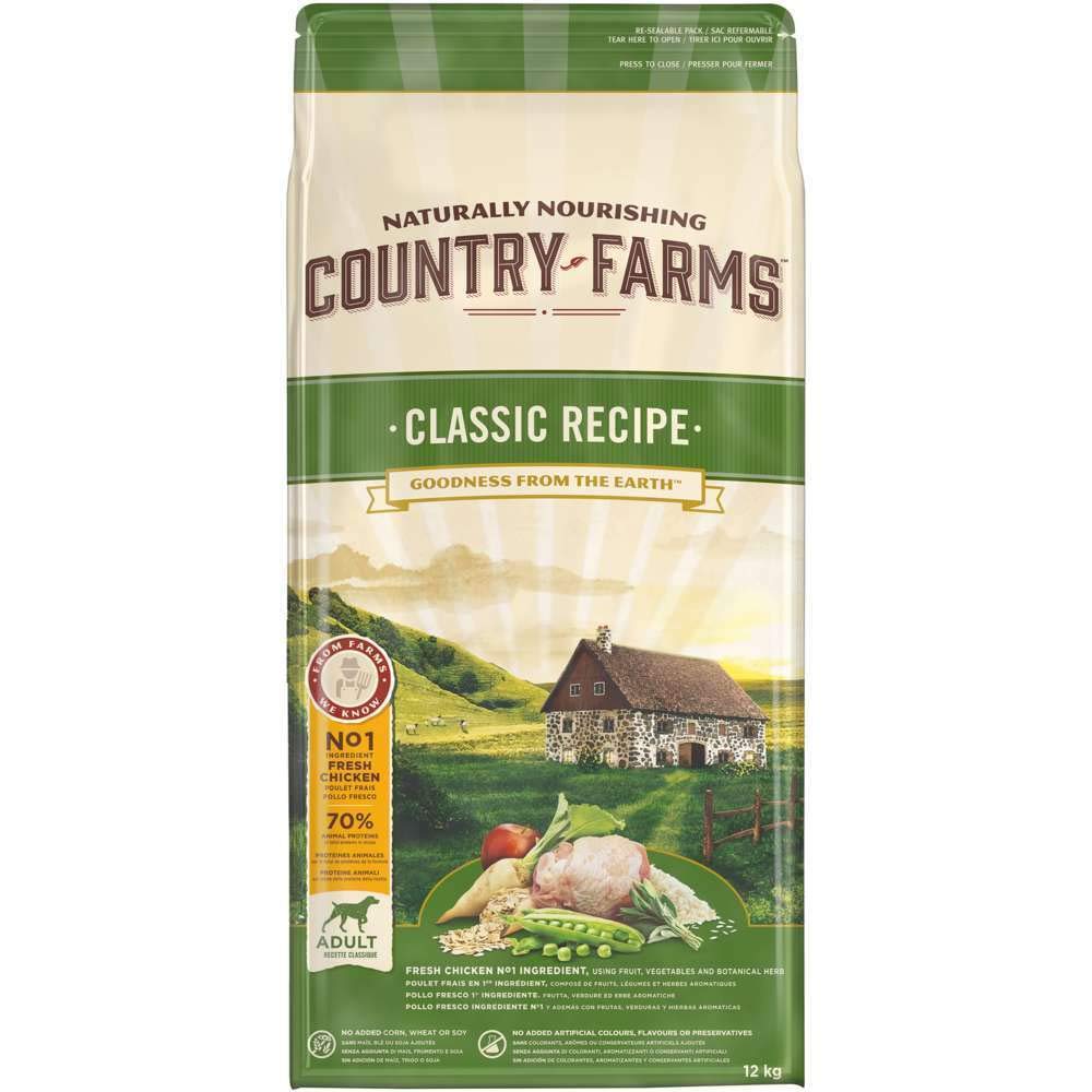 Country Farms Classic Pollo 12 KG, Negro, Estandar