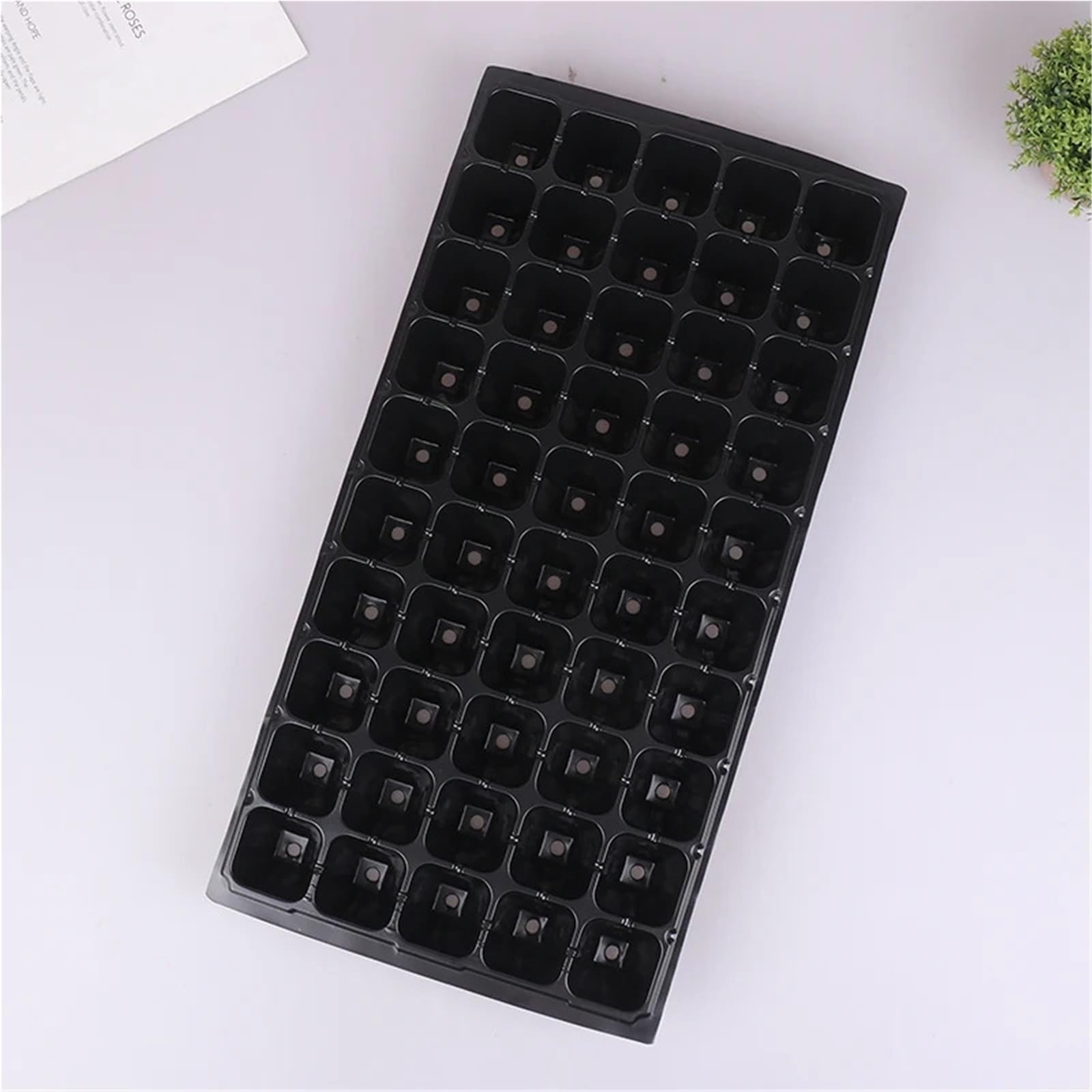Anzuchtschale 2Pcs 50 Zellen Sämling Trays Kunststoff Garten Keimung Schwarz Container Liefert for Gemüse Blume für Pflanzen