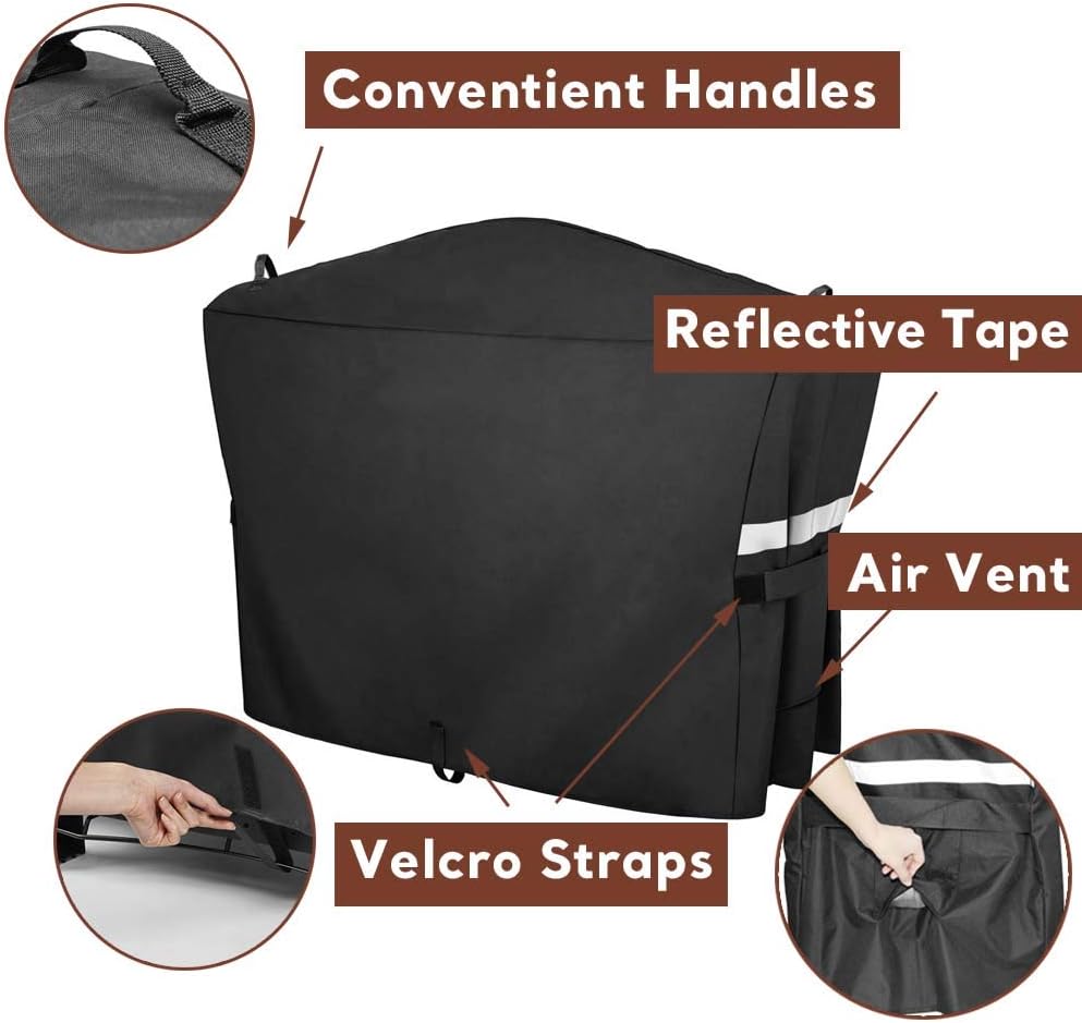Denmay 7112 Grill Cover for Weber Q2000 Q2200 Q2400 Q300 Q3000 Q3200 Series Grills, 145CM 600D Waterproof and UV Resistant - Image 4