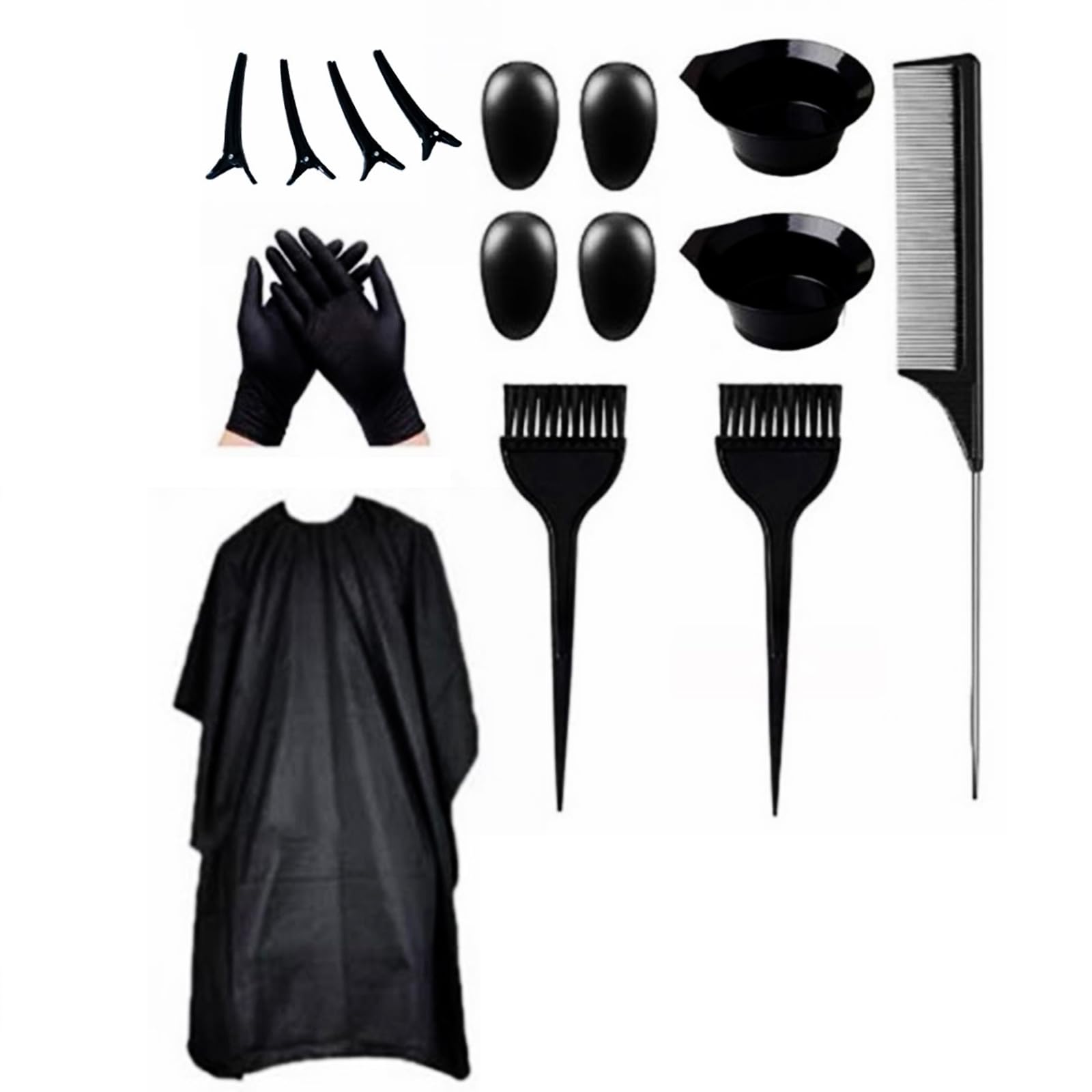 16x Hair Dye Tools Hair Coloring Kits Hair Dye Bowl Hair Brushes Hair Clips Beauty Salons Tool for Hair Coloring