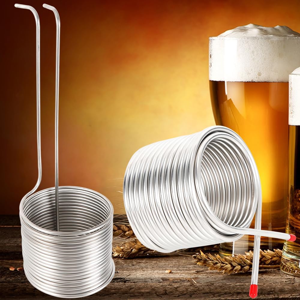 Enfriador De Mosto De Acero Inoxidable 304, Serpentines De Enfriamiento De Cerveza, 0,31 De Diámetro Con Tapas Protectoras, Diseño De Doble Capa, Enfriamiento Rápido Para Tanques De
