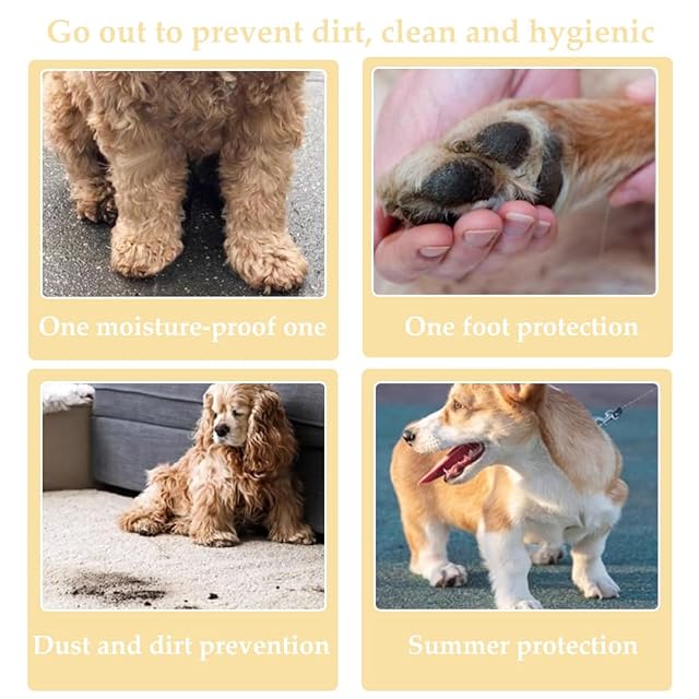 Foto 6 de 7 de KBRPEY Zapatos Perro Antideslizantes para Protectores de Patas con 20 Unidades Caninos Desechables Calcetines…