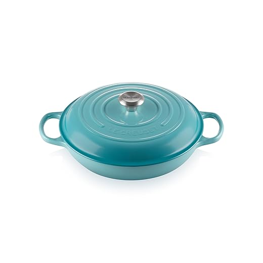 Le Creuset Enameled Cast Iron Signature Braiser, 3.5 qt., Caribbean