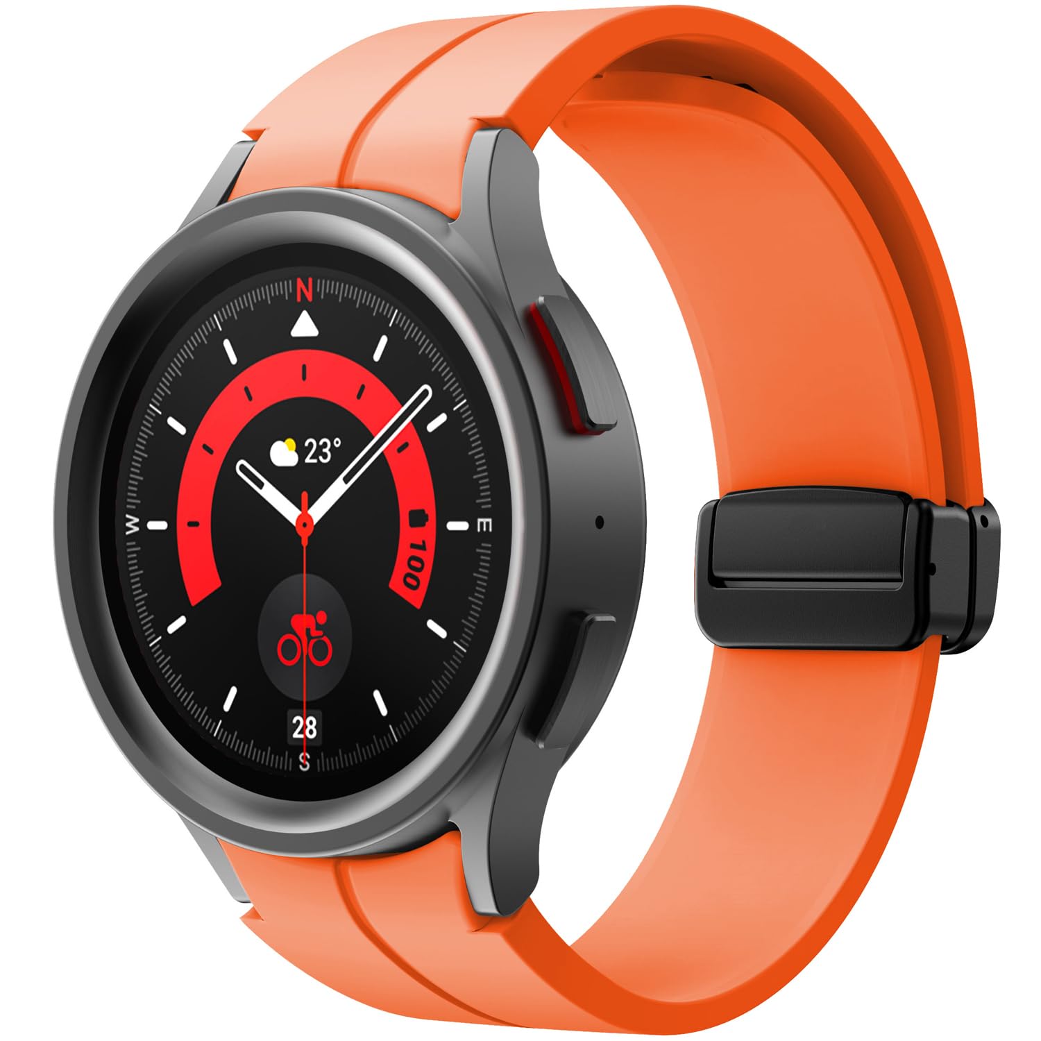 Galaxy Watch 5 Pro Bands 45mm/Galaxy Watch 5 Bands 44mm 40mm, No Gap Silicone Sport Bands Compatible with Samsung Galaxy Watch 5 Replacement Strap