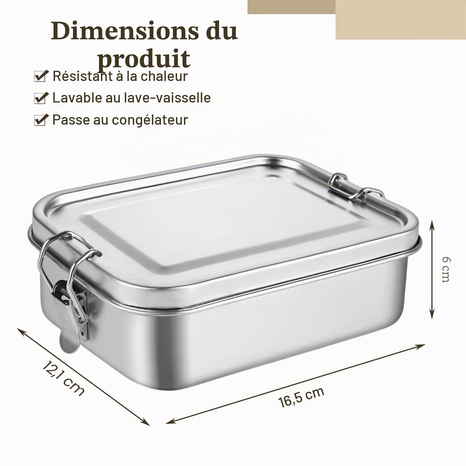 DAJAVE Lot de 4 boîtes à déjeuner en acier inoxydable 850 ml pour enfants et adultes - Anti-fuite et joint d'étanchéité - Pour les sandwiches, la maternelle, l'école