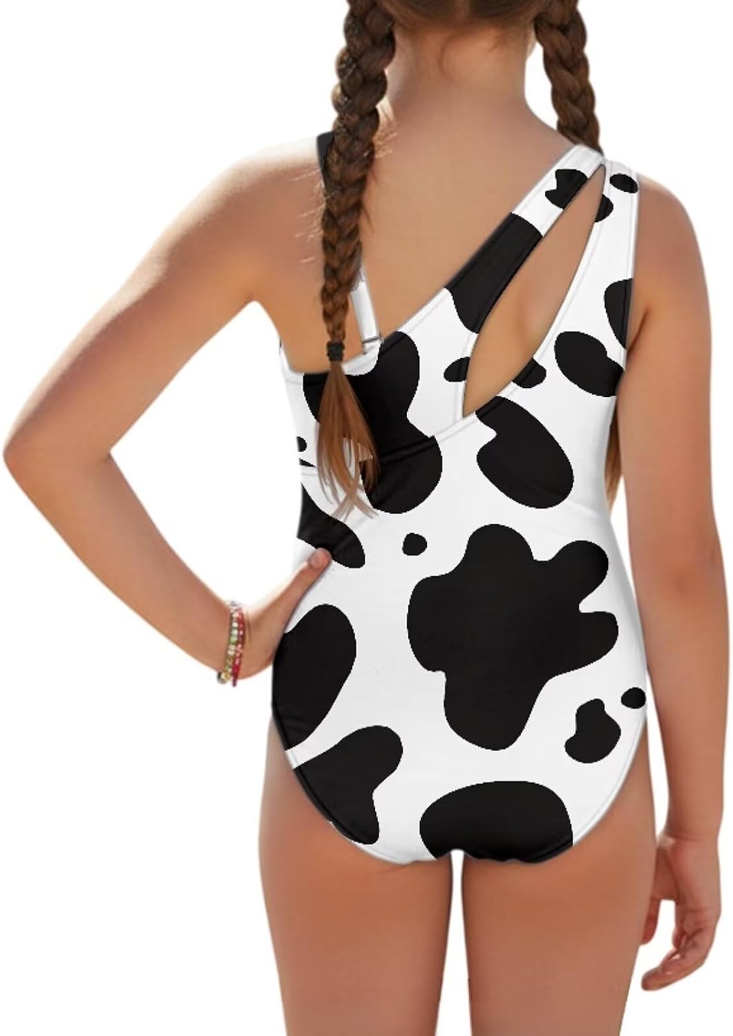 Big Girls One Piece Halter Swimsuit Womens Teens Bathing Suit Adjustable Straps Size Age 7-18