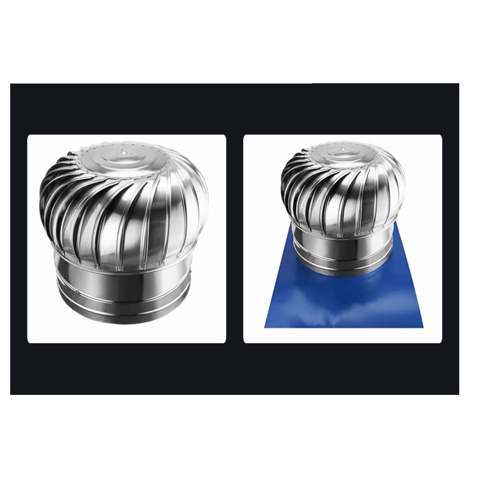 Sombrerete Giratorio de Acero Inoxidable para Chimenea, Anti-Tiro descendente (450 mm/17,71 Pulgadas)