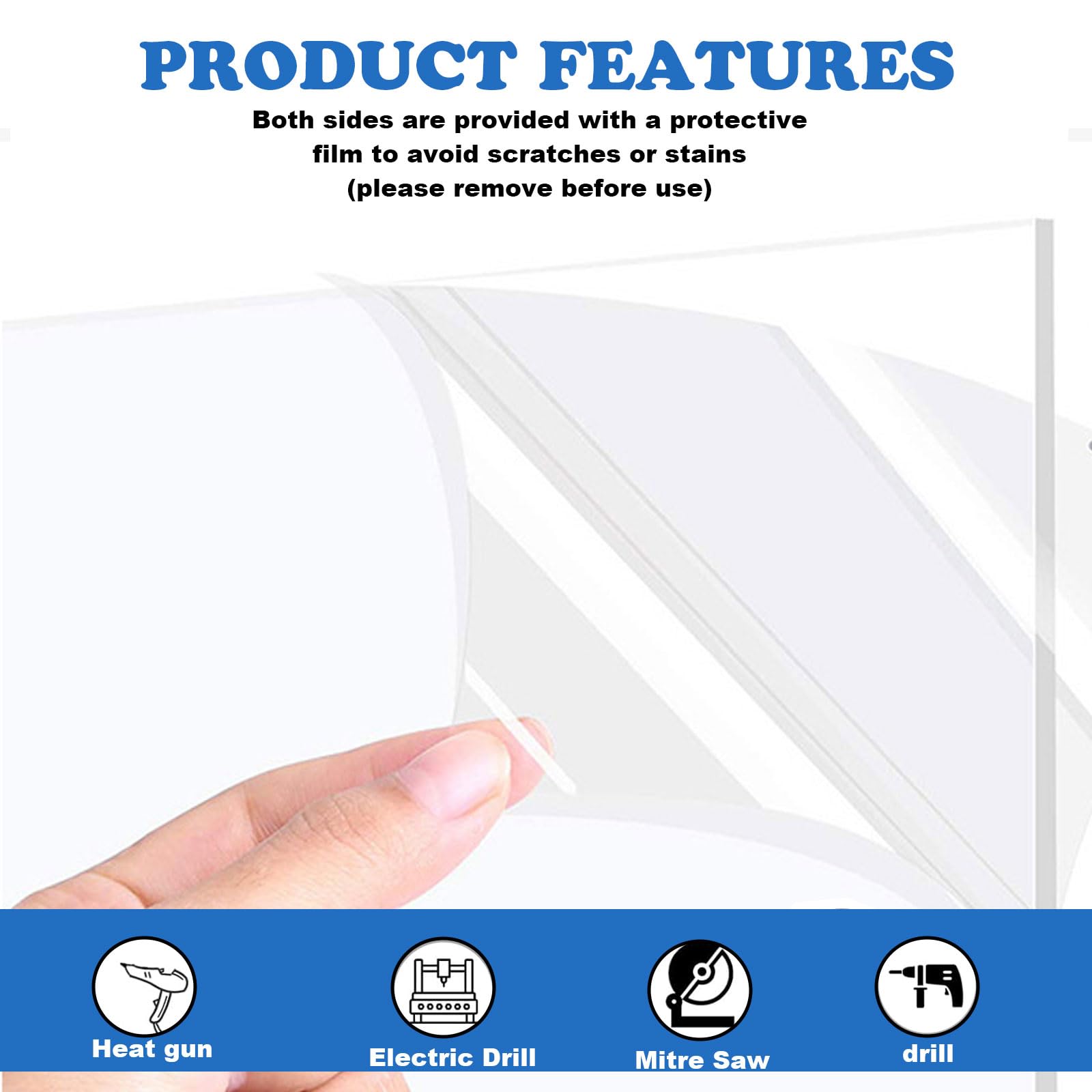 Langaelex Set van 10 Acrylplaat Transparant 3 mm, 10 x 15 cm Acrylplaten ultra Helder Plastic Platen voor Lasersnijden, Glasvervanging, Projecttentoonstelling