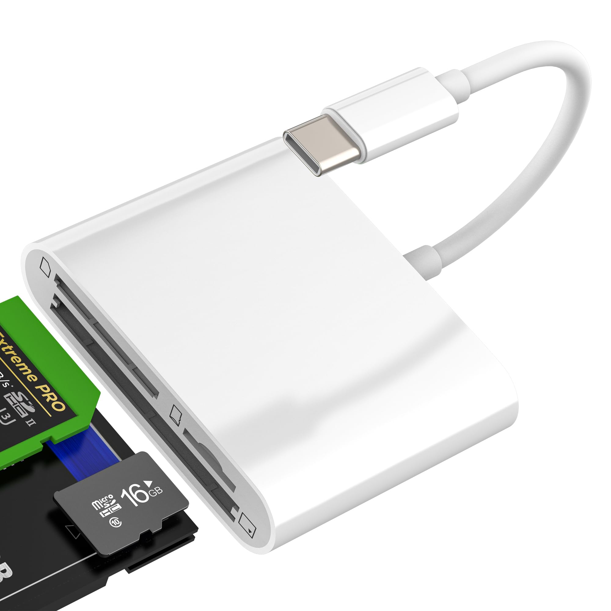 Digital Camera Adapter for Iphone 17 16 15 Pro Max(3in1)USB C to Micro SD TF CF Card Reader Female Memory Stick Android Compact Data Transfer for Apple for Ipad Compatible with Samsung Galaxy Computer