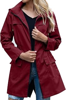 2024 New -Fashion Style Women Hooded Waist Jacekt Coat Zipper Rainproof Outdoor Coat Jacket Mountaineering Jacket Solid Pocket Long Jacket Sweater Fleece Women