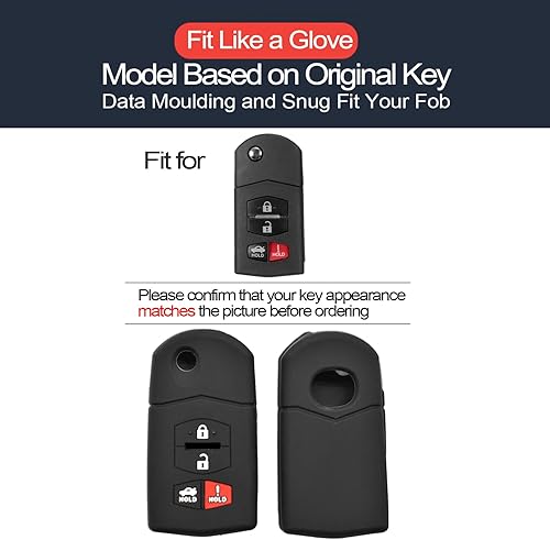 Miniatura 2 de 2 piezas compatibles con Mazda 3 5 6 CX-7 CX-9 MX-5 Miata RX-8 - Funda protectora para llavero
