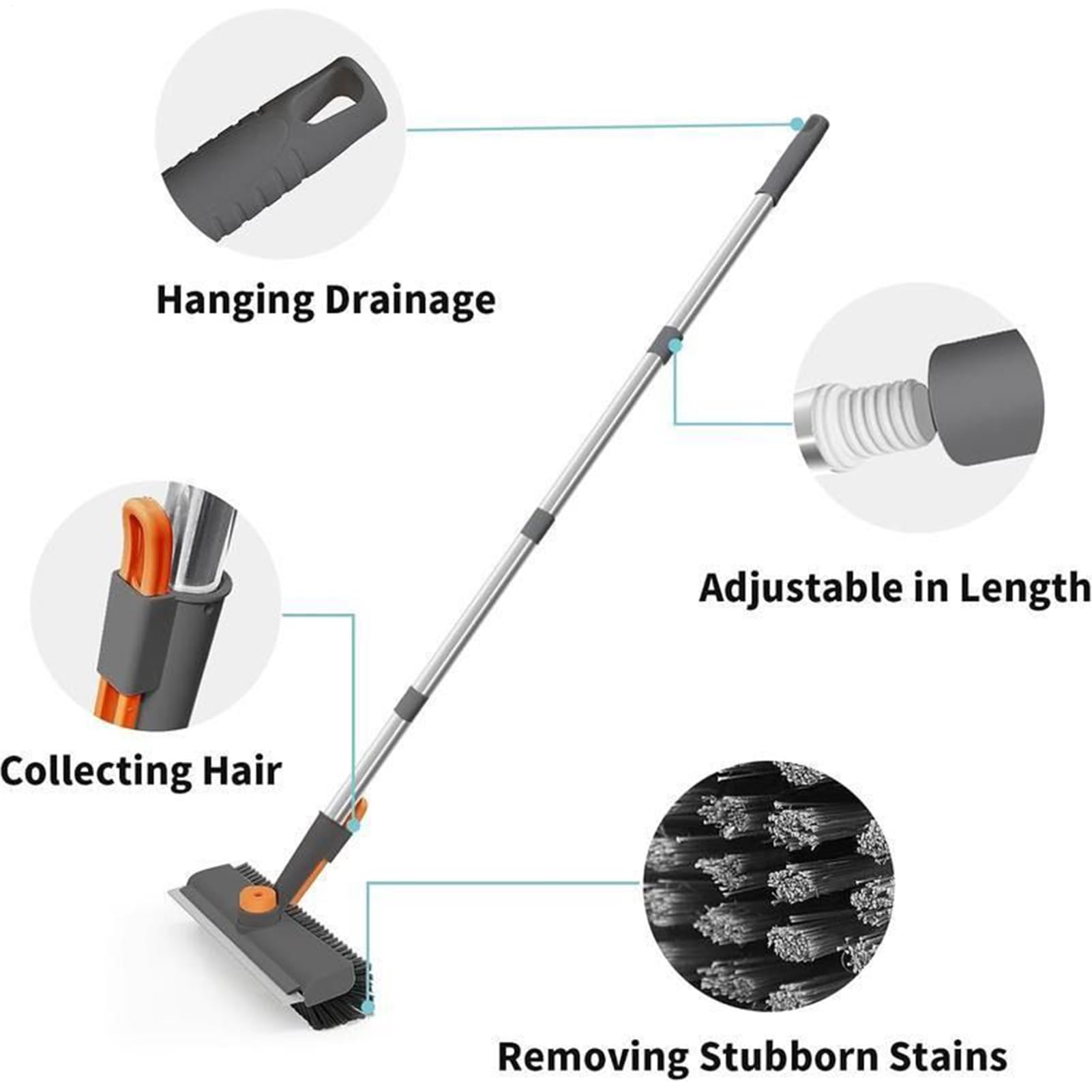 Brosse de sol rotative à 360 degrés multifonctionnelle réglable