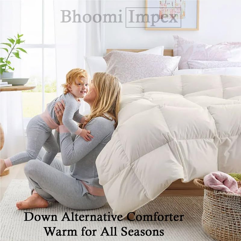 Image of Comforter Single Bed - All Season /AC /Summer Solid Single Bed Comforter Blanket | Dohar | Duvets |Ultra Soft & Light Weight - (300 GSM, Ivory)