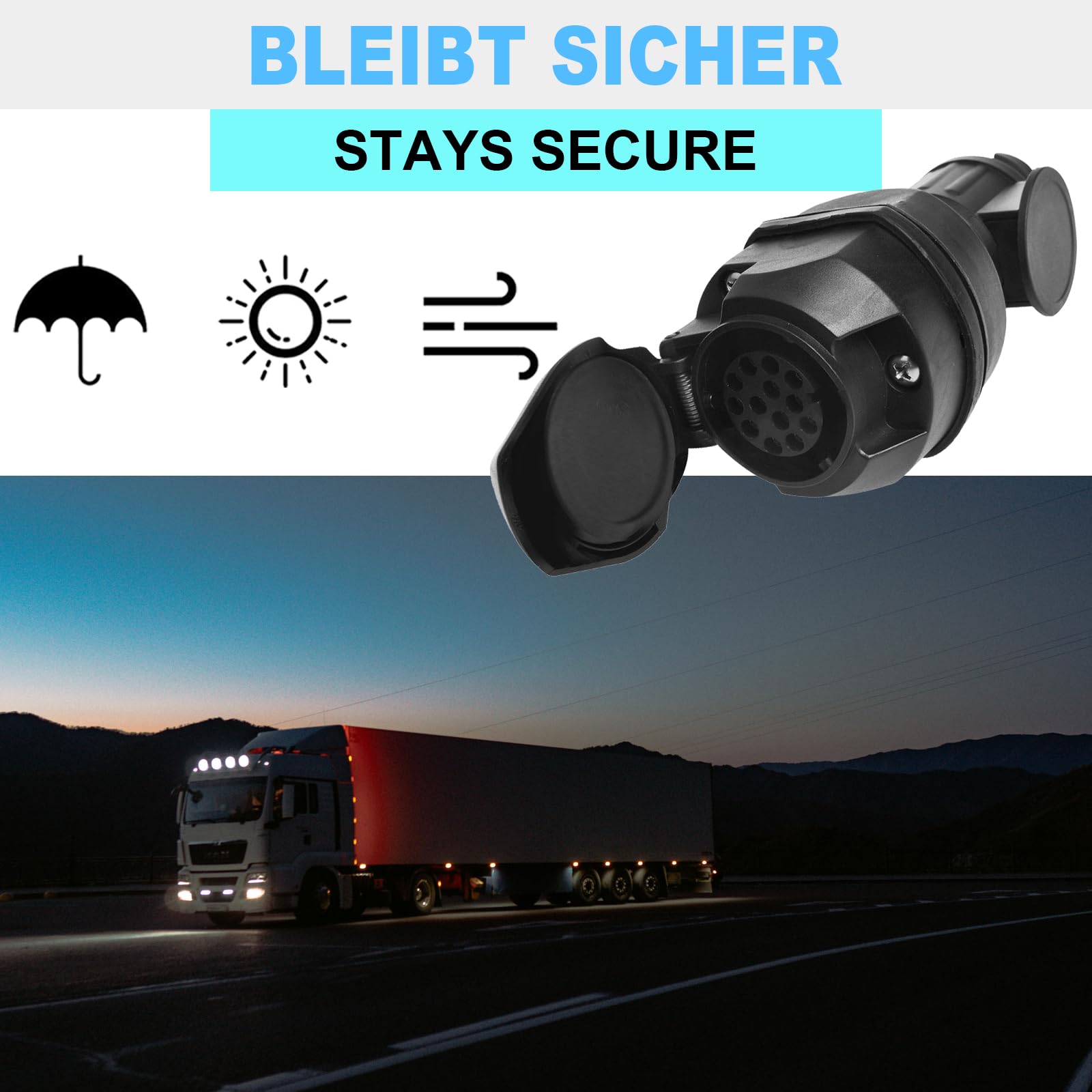 Canbus LED Adapter 13 polig auf 13 Polig Anhänger Adapter 12V Steckdose 13polig - Stecker 13polig mit LED-Beleuchtung für PKW