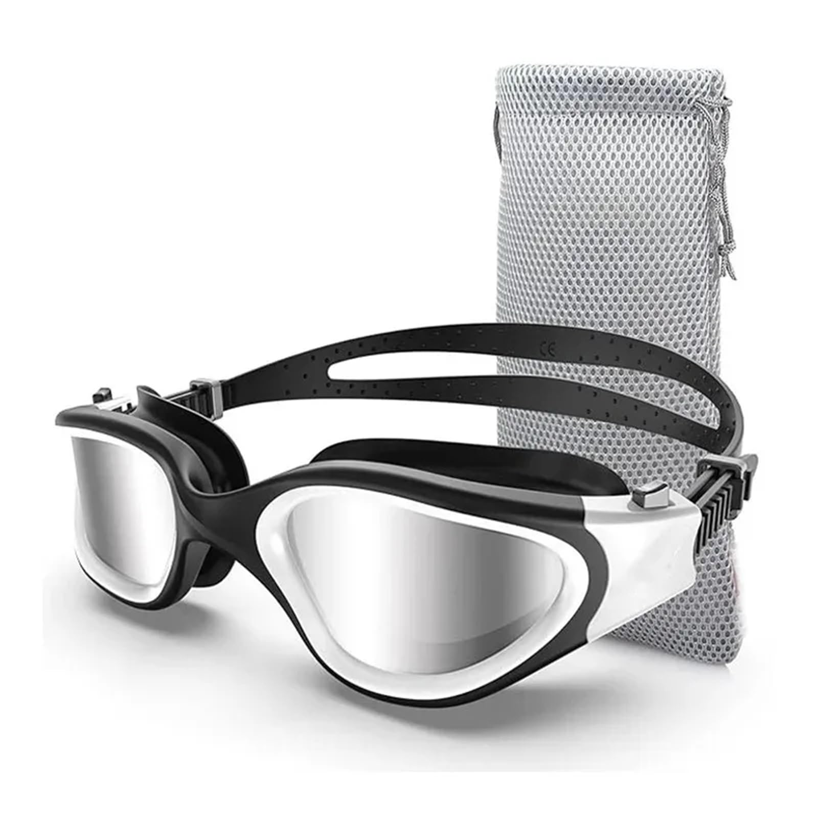 Occhialini Da Nuoto Lenti antiappannamento con protezione for uomo e donna, occhiali da nuoto in silicone impermeabili regolabili, polarizzati