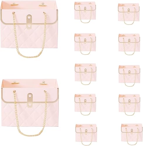 LONG XIN SERIES 12 unids bolsas de regalo de flores rosas Floristería regalo cajas de papel artesanales bolsas de flores portátiles bolsas de regalo