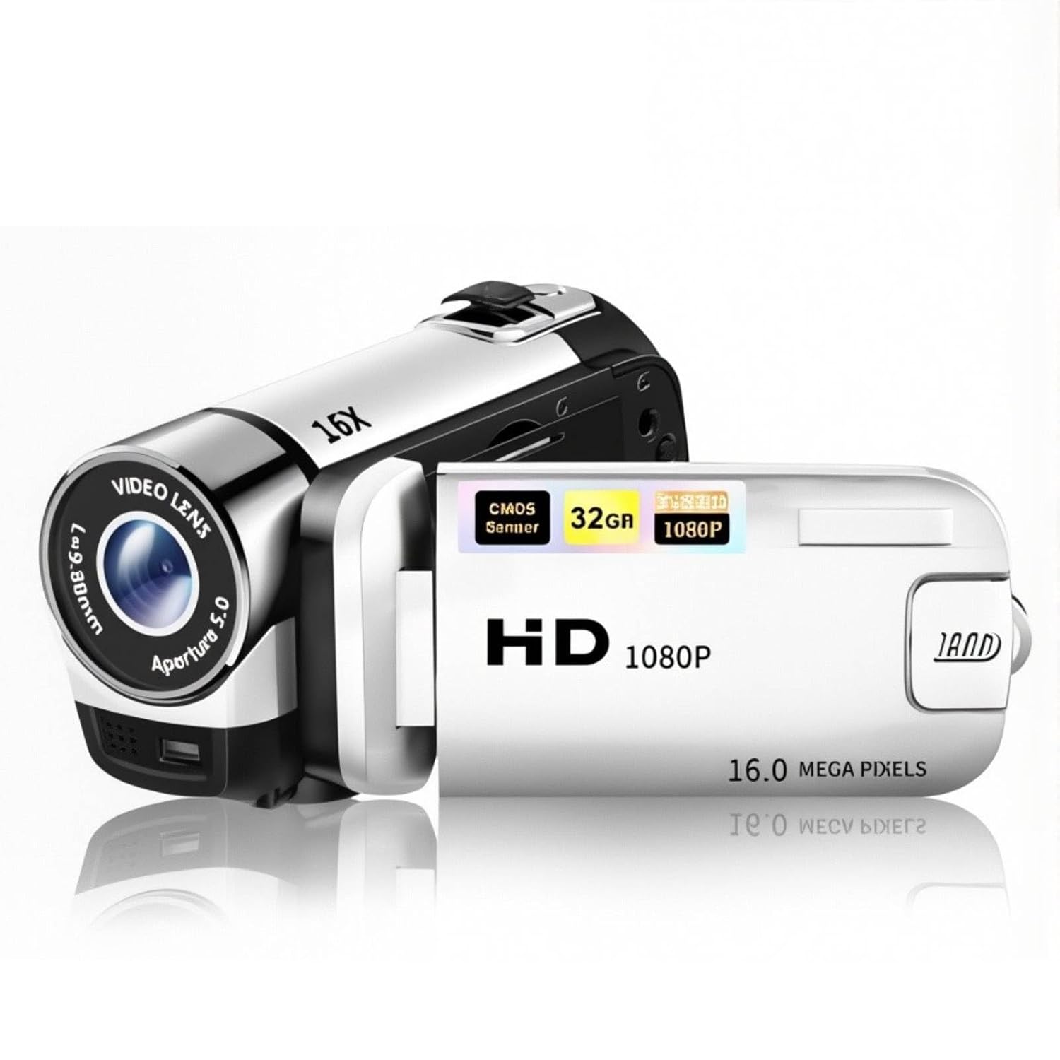 1080P Digital Camera for Photography, 16MP Vlogging Camera 16X Digital Zoom Digital Camera with 2.4in 360° Flip Screen, Compact Travel Camera for Teens Adult Beginner Kids (White) 1080P Digital Camera for Photography, 16MP Vlogging Camera 16X Digital Zoom Digital Camera with 2.4in 360° Flip Screen, Compact Travel Camera for Teens Adult Beginner Kids (White)