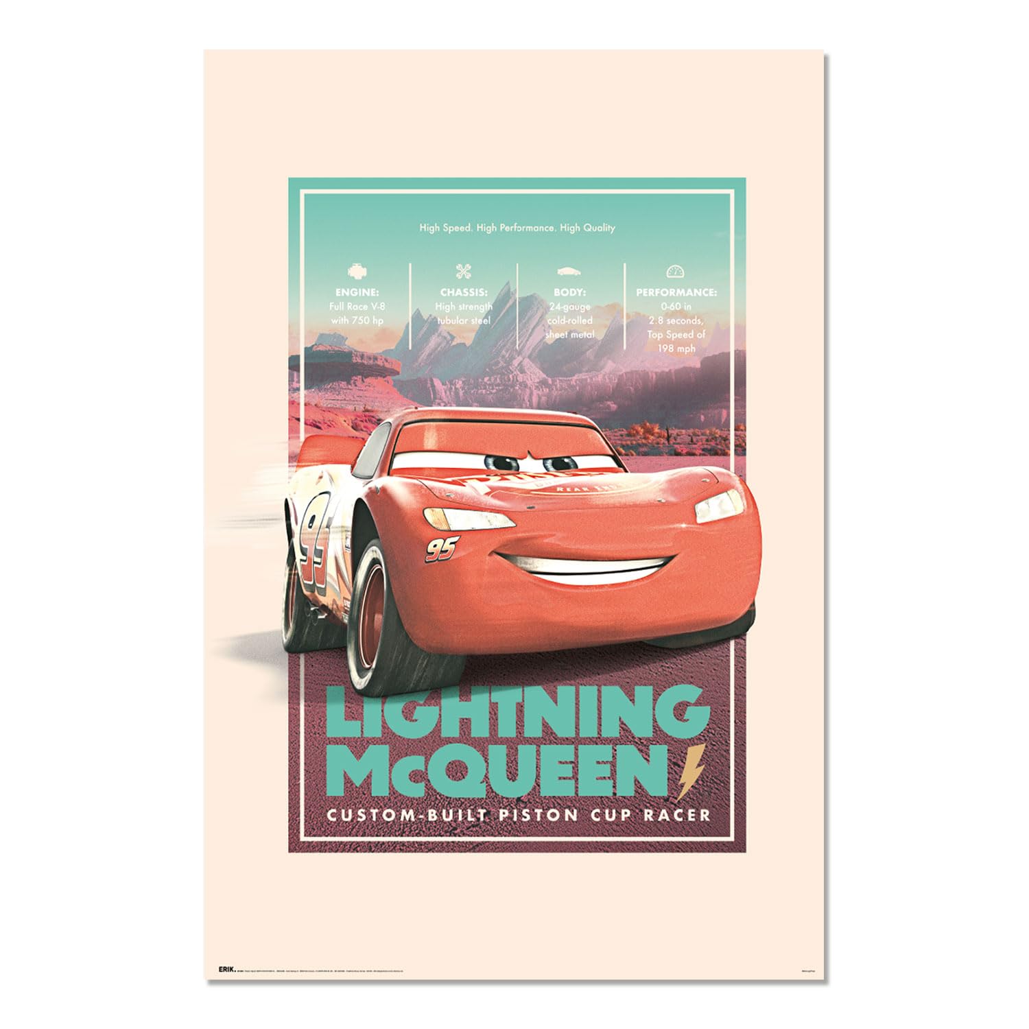 Grupo Erik Poster Disney Pixar Cars Vintage - 36 x 24 inches / 91.5 x 61 cm - Shipped Rolled Up - Cool Posters, Art Poster, Wall Posters & Prints