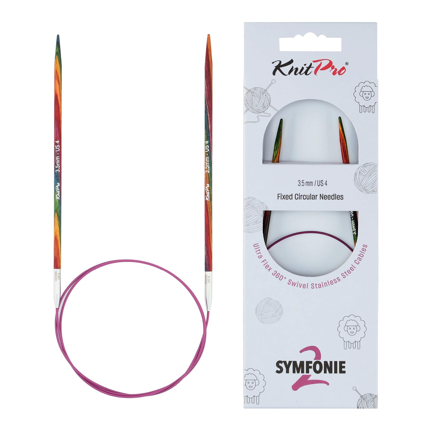 KnitPro Symfonie 2 Fixed Circular Needles 40" (100cm) | 3.5mm