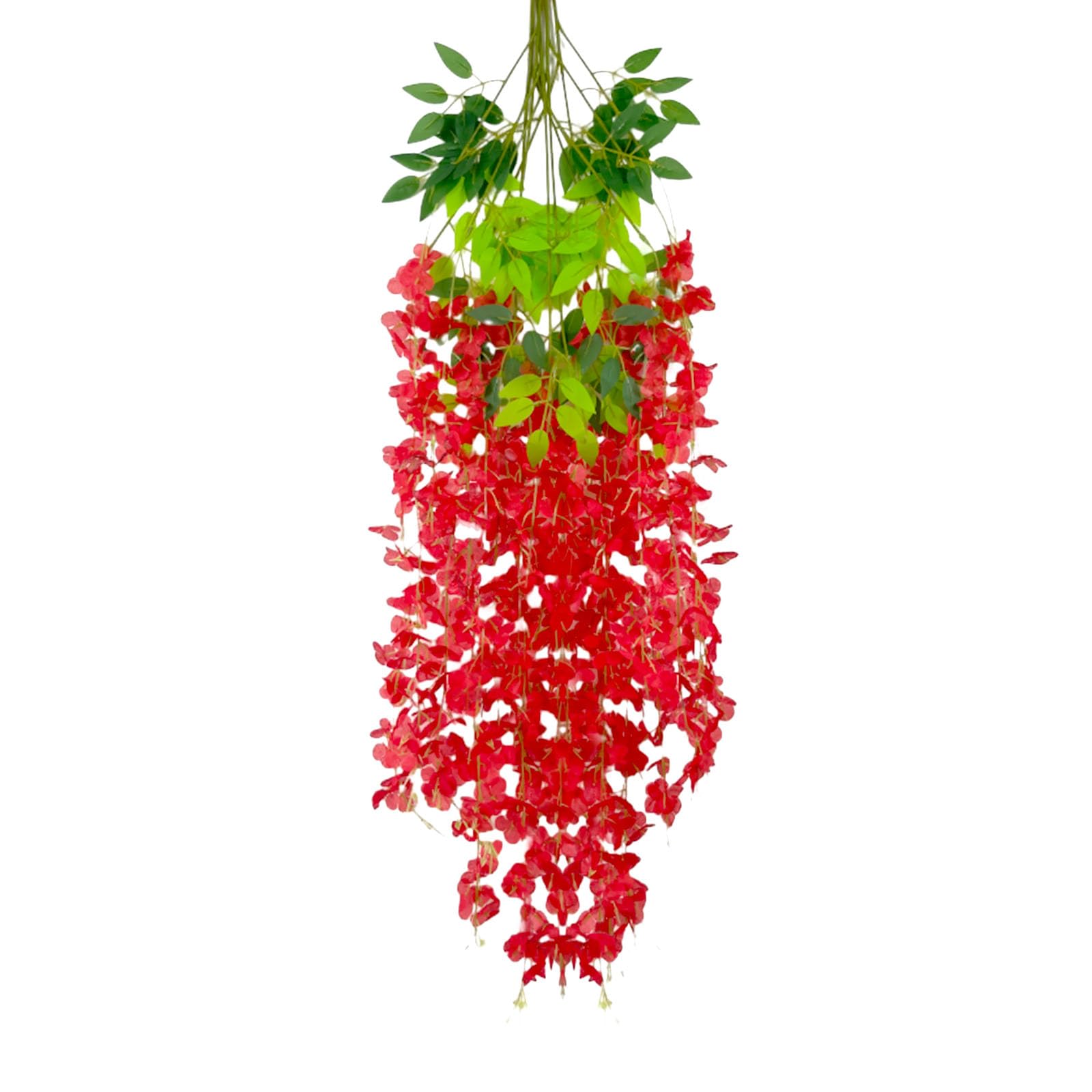 Luerbi 5 Pack Red Wisteria Hanging Flowers Garland, 3.77 Feet Artificial Flower Vines, Fake Wisteria, Artificial Vines Hanging Garland for Backdrop Outdoor Yard Garden Decor