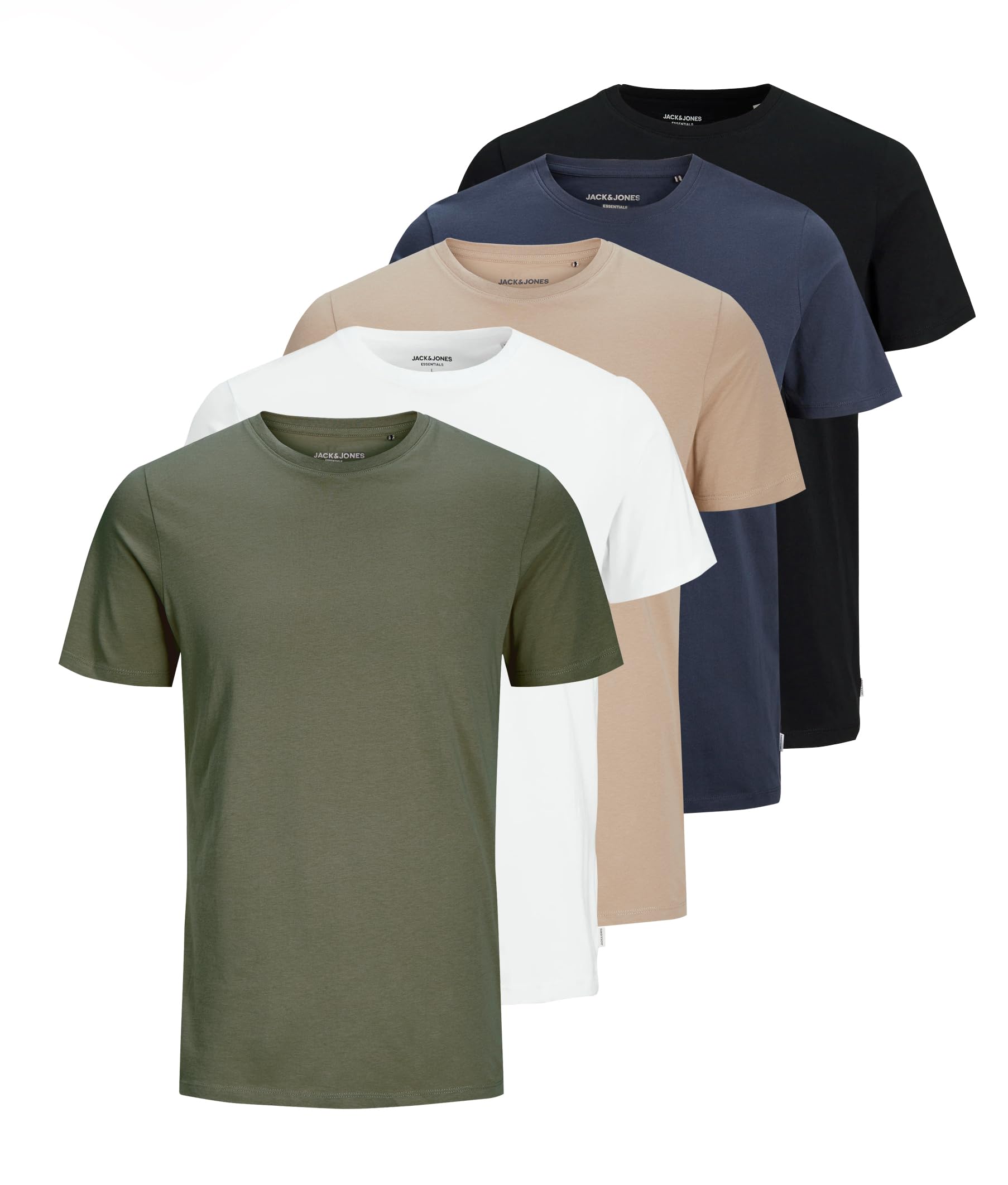 JACK & JONES Men’s T-Shirt, Plain, Crew Neck, S