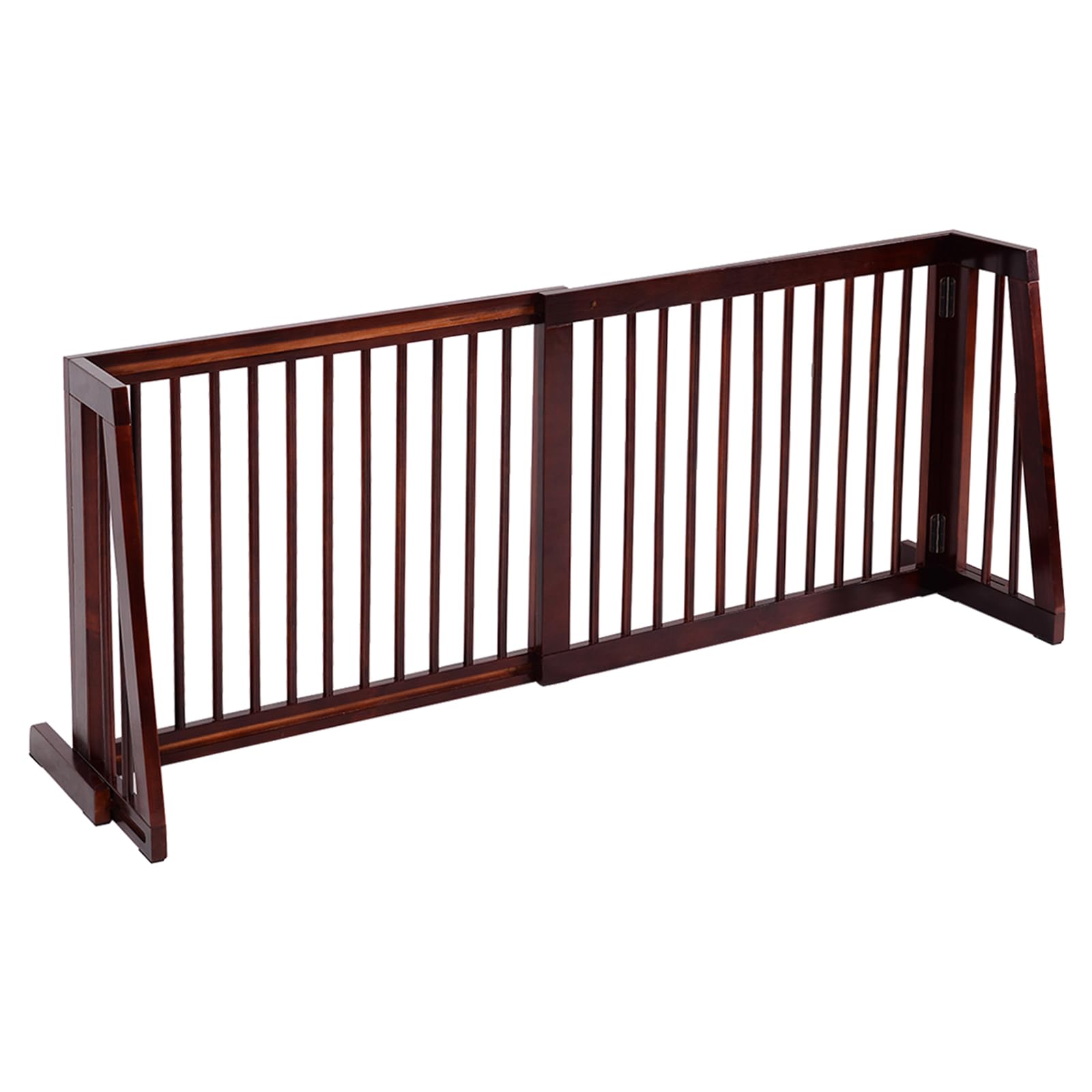 COSTWAY Barrera de Seguridad Extensible Valla de Madera para Puerta Escalera Protección para Perro Mascotas