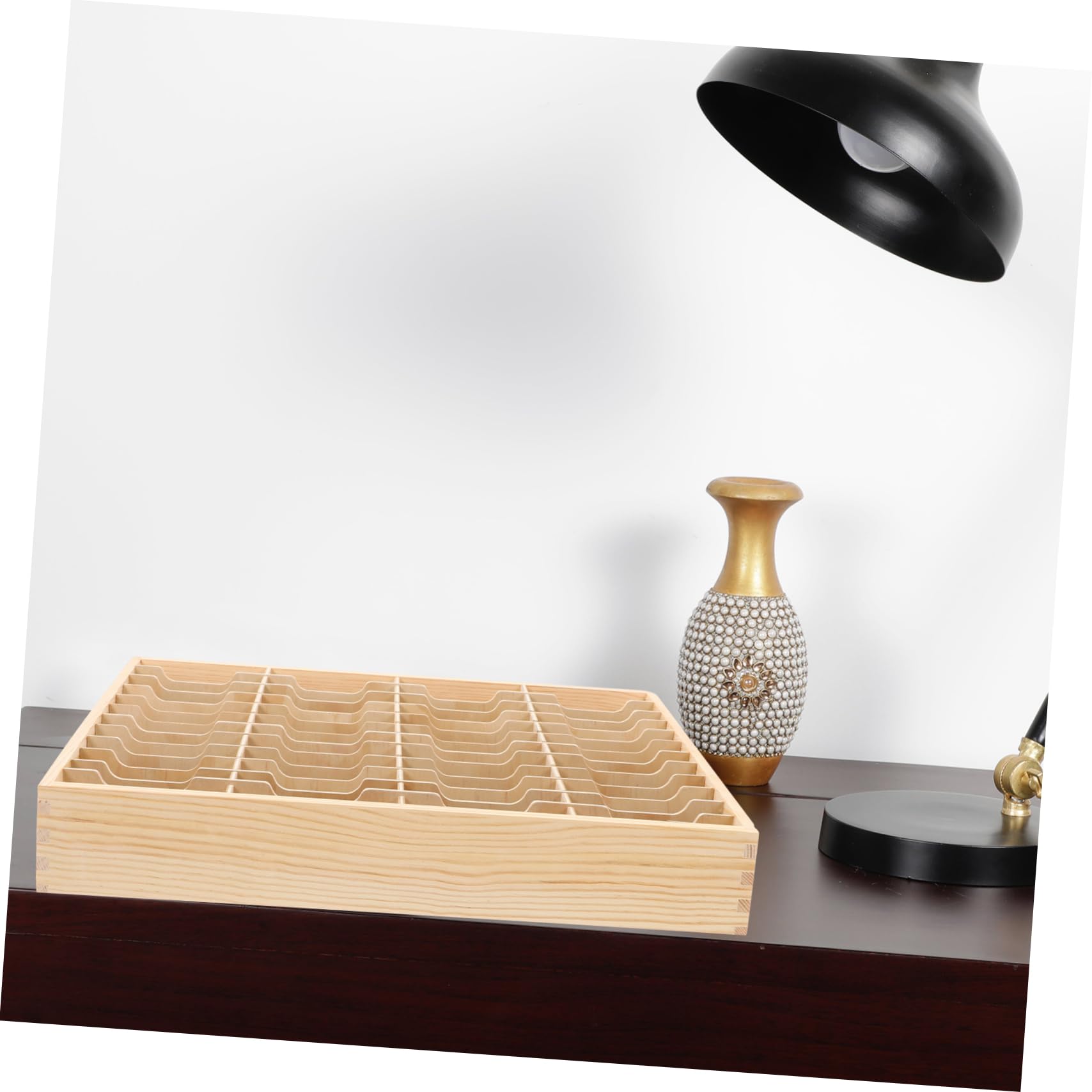Caja de Almacenamiento Múltiples Compartimentos de Madera para Teléfono Organizador de Escritorio Multifuncional para Aula y Oficina, para Llaves y Papelería