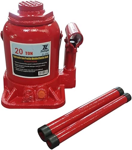 Zeluga 11-246 20 toneladas 40,000 libras de capacidad hidráulica de bajo perfil soldado con autógena Jack de botella, rojo